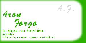aron forgo business card